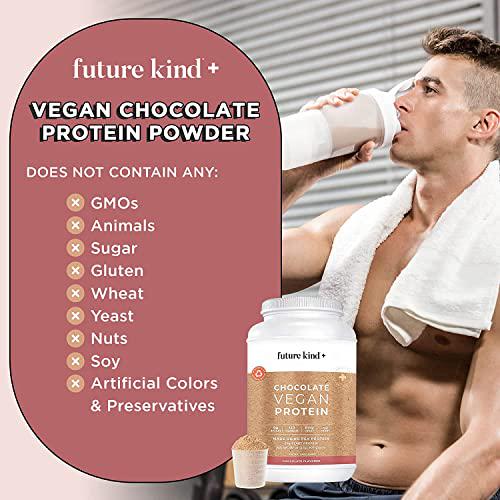 Future Kind Vegan Protein Powder - Plant-Based Chocolate Protein Powder for Muscle Growth and Weight Management - Soy-Free, Sugar-Free, Dairy-Free, Gluten-Free Pea Protein Supplement - 34 Servings