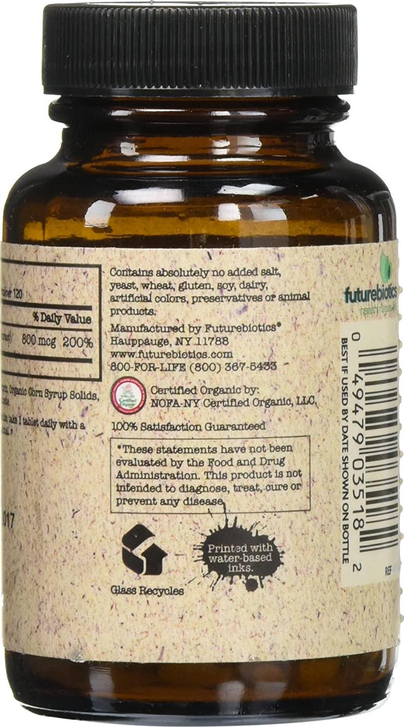 Futurebiotics Certified Organic Folic Acid - 120 Tablets