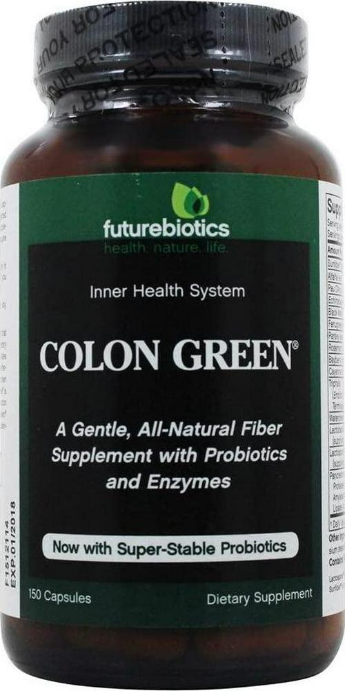 Futurebiotics Colon Green Fiber Supplement Capsule - 150 per Pack - 3 Packs per case.