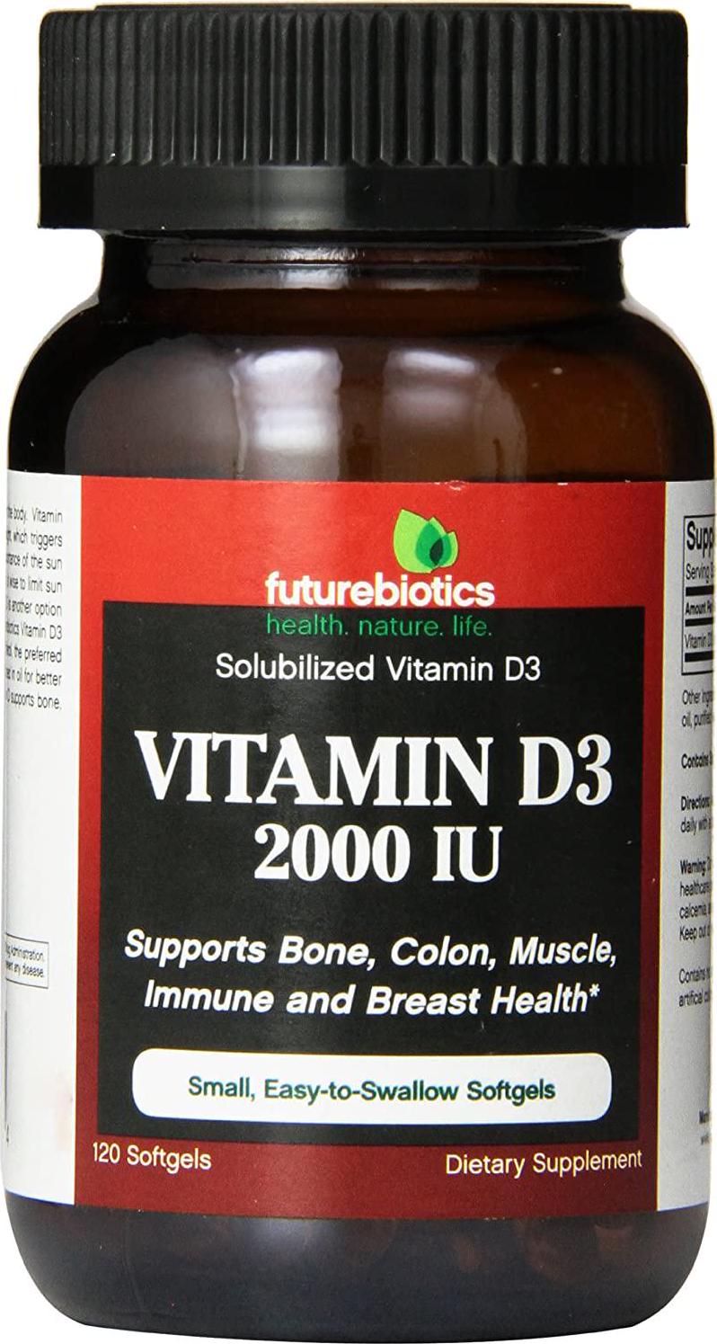 Futurebiotics Vitamin D3 2000 Iu Soft-gels, 120-Count