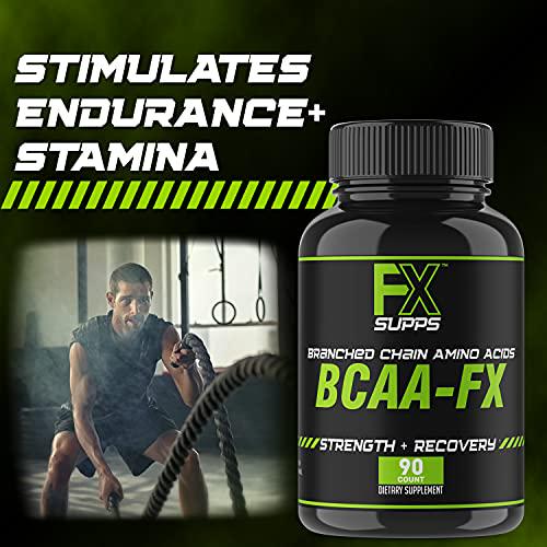 Fx Supps BCAA-FX Branched Chain Amino Acids Supplement (90 Capsules) Pre or Post Workout Pills for Men and Women | Supports Lean Muscle Growth, Stimulates Stamina and Accelerates Recovery