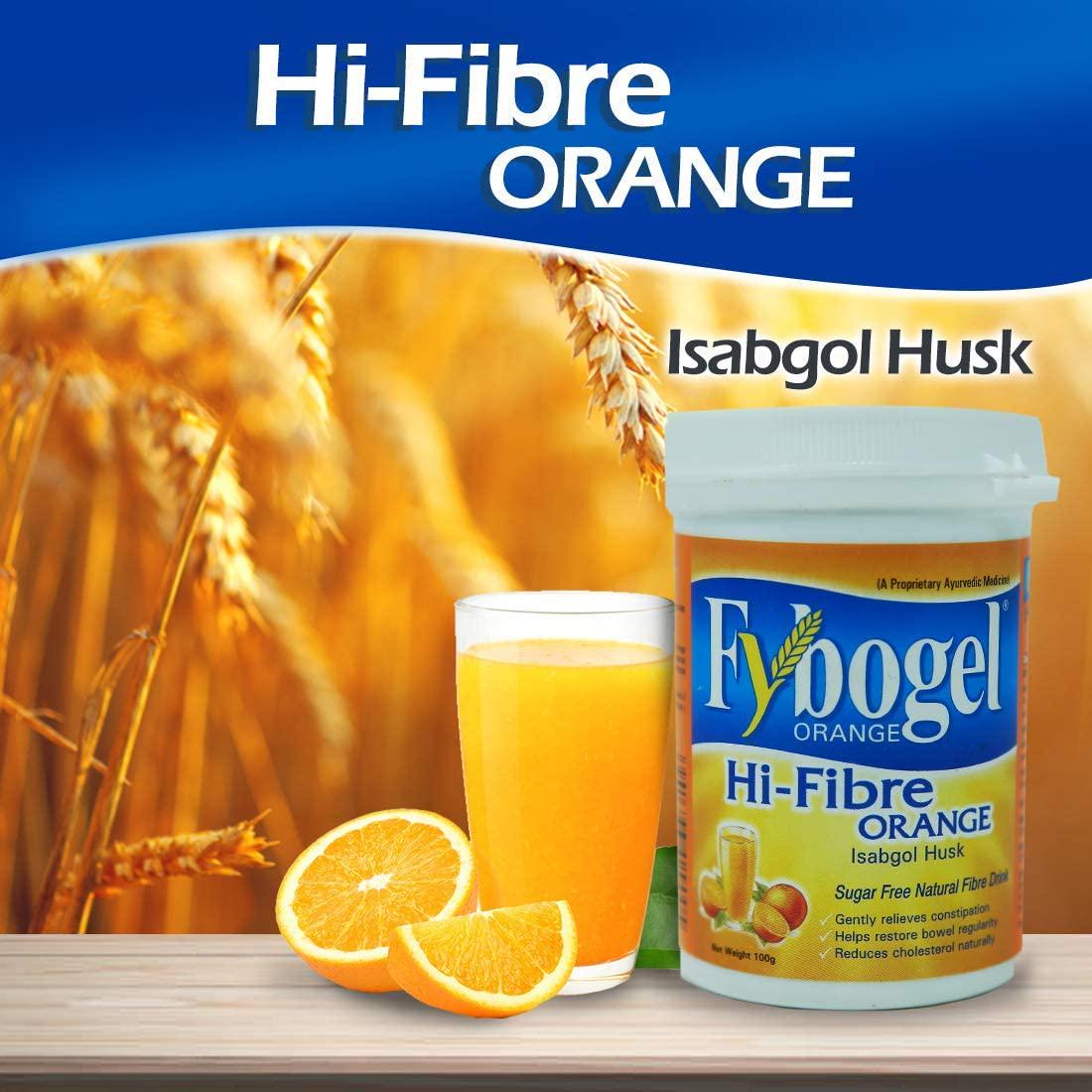 Fybogel Orange Hi-Fibre Orange Isabgol Husk 100 gm. Gently Releives Constiaption