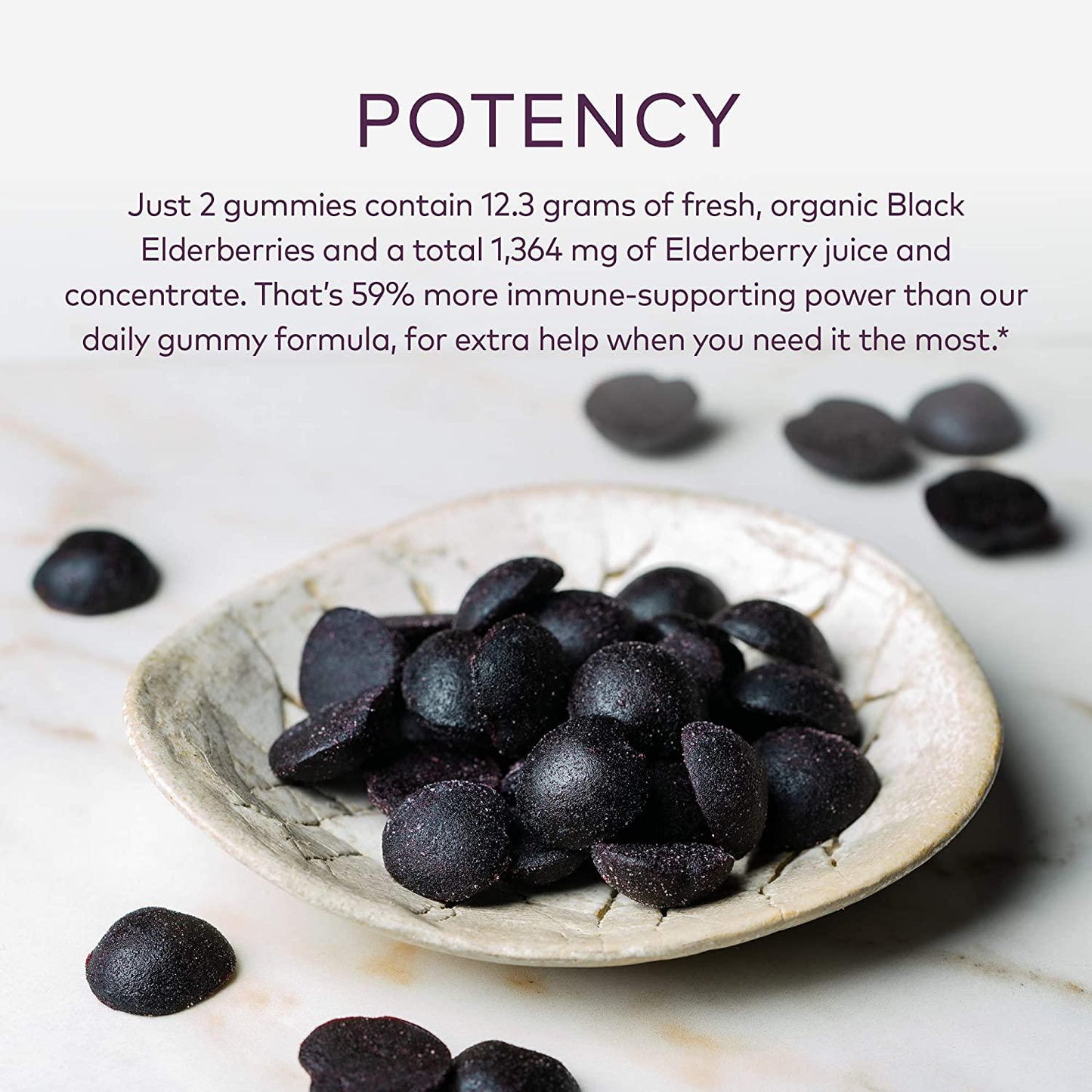 GAIA HERBS Organic Extra Strength Elderberry Gummies, 80 CT