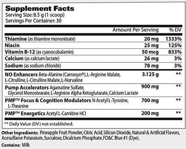 GAT PMP Pre Workout Powder, Blue Raspberry 30 Servings