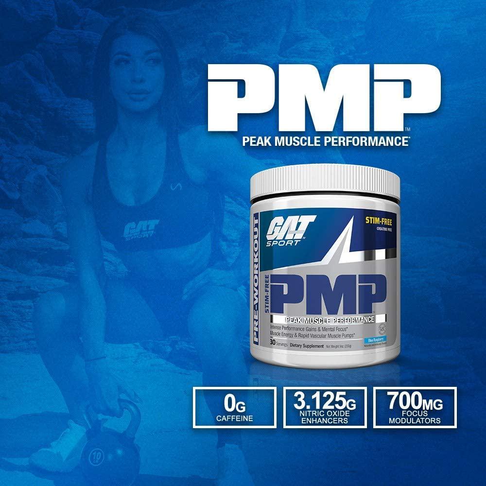 GAT Pmp Stimulant Free Supplement, Blue Raspberry, 9 Ounce
