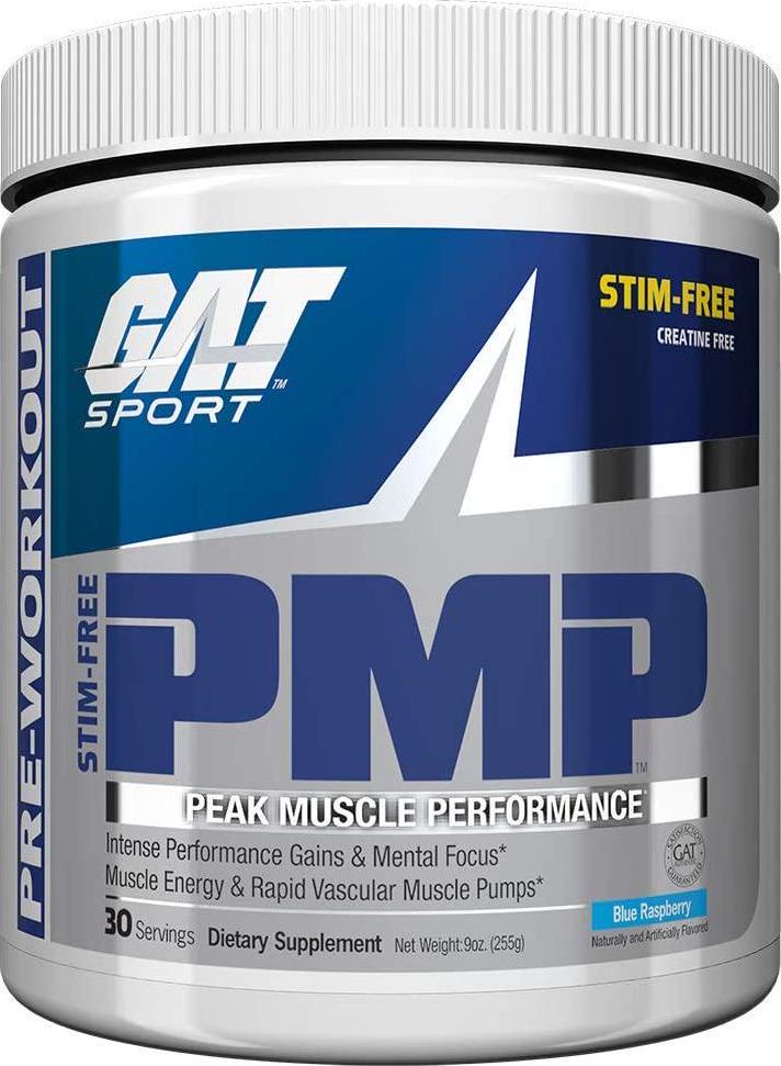 GAT Pmp Stimulant Free Supplement, Blue Raspberry, 9 Ounce
