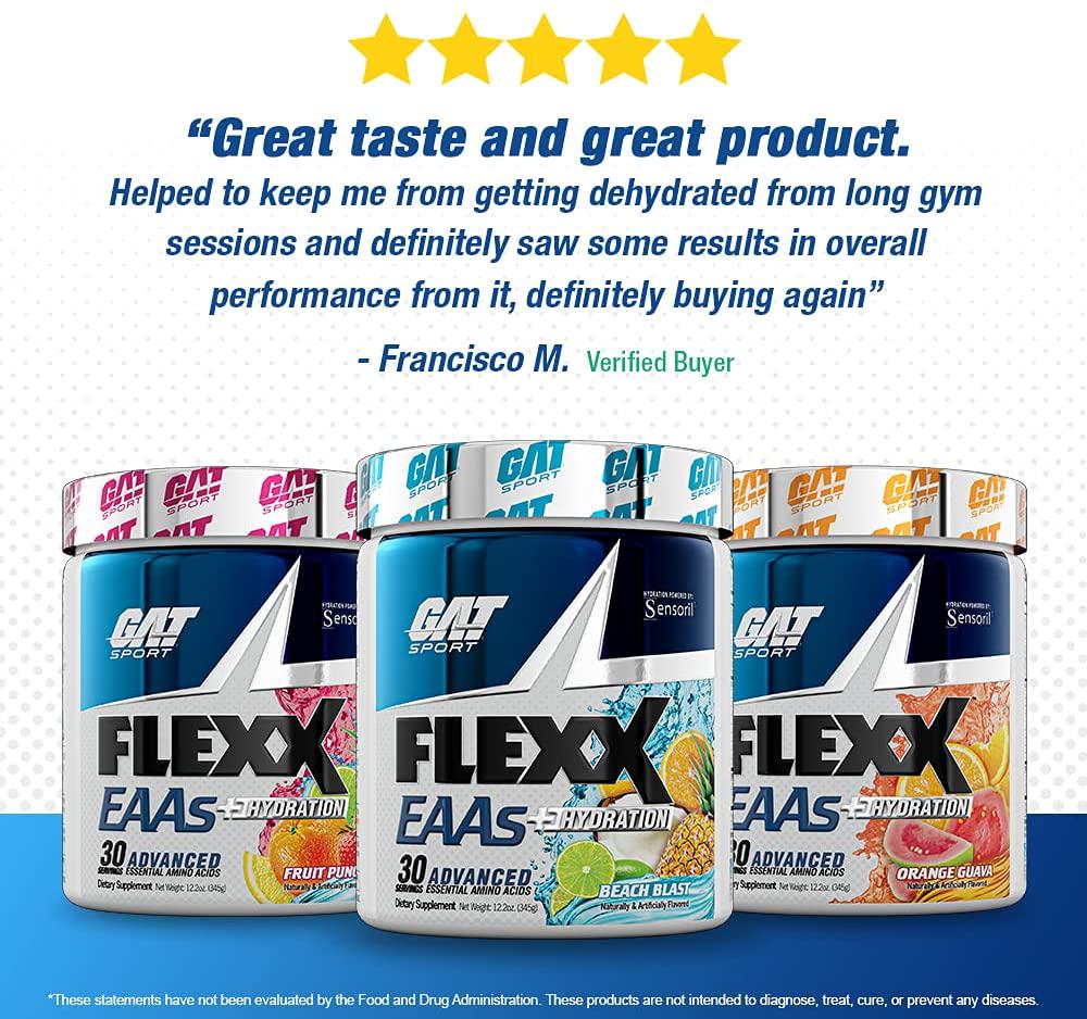 GAT Sport Flexx EAAs + Hydration, Fruit Punch, 30 Servings