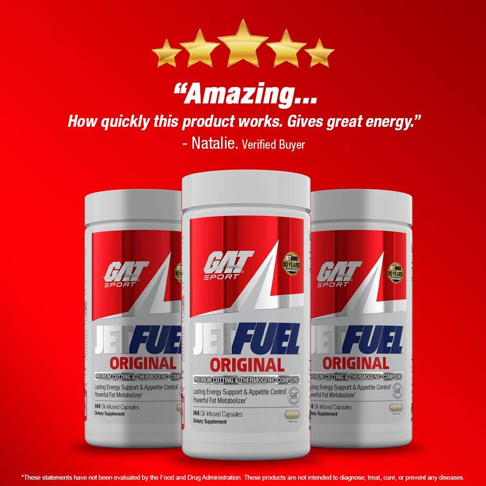 GAT Sport JetFuel Original - Weight Loss Supplement, Energy Booster, Fat Burner, Appetite Suppressant (144 Capsules) Product Name