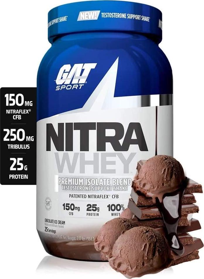GAT Sport Nitra Whey, Chocolate Ice Cream 2.17 Lbs,, Chocolate Ice Cream 984.3 grams
