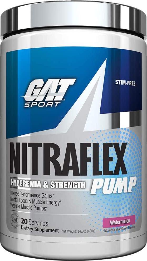 GAT Sport Nitraflex Pump 20 Serve Pre-Workout Formula, Watermelon 14.80 oz,, Watermelon 420 grams