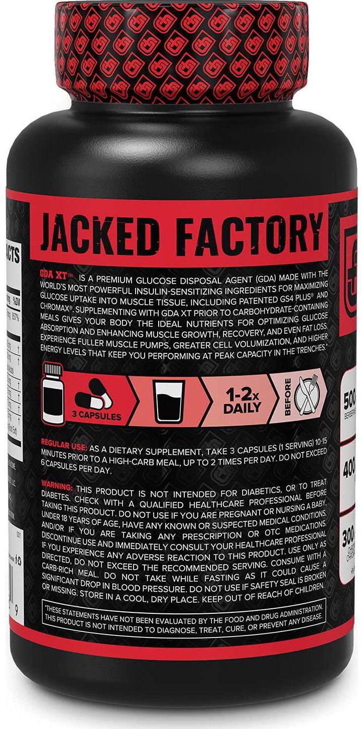 GDA XT Glucose Disposal Agent - Nutrient Partitioning Supplement, Glucose Support w/ GS4, Chromax Chromium, Berberine and More - Powerful Muscle Builder and Body Recomposition Agent - 90 Veggie Capsules
