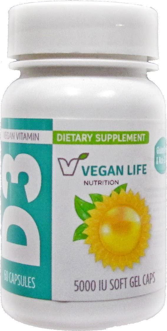 GHT Vegan Life Vitamin D3-5000 IU - 60 Softgel Capsules