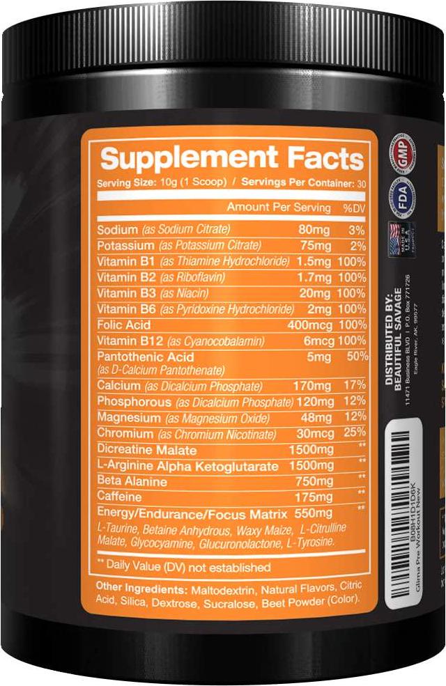 GLIMA PRE Workout -American Made, Veteran Owned Supplements! Created for The Athlete in You!