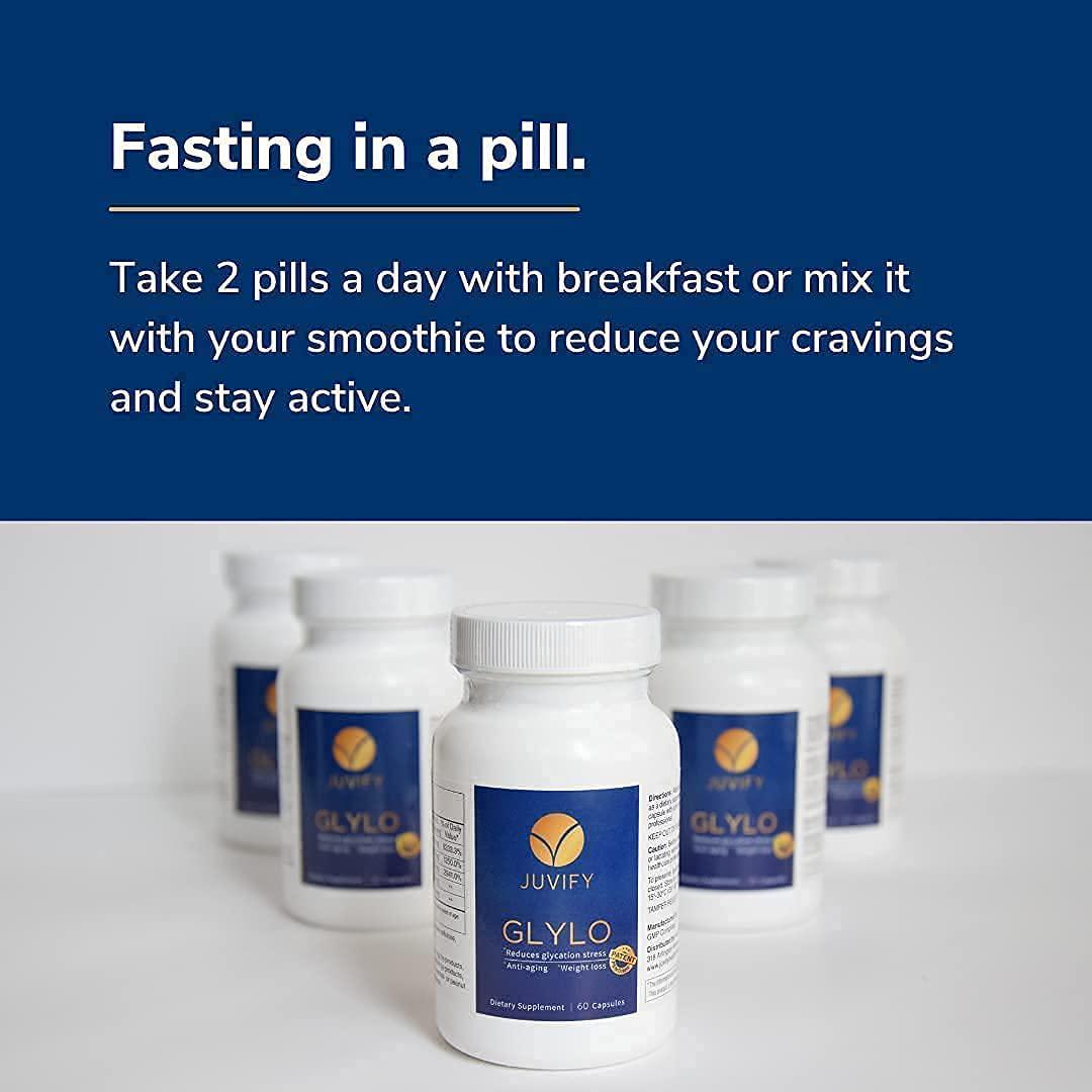 GLYLO - Scientifically formulated Healthy Aging and Weight Management Pill - Reduces Cravings and Menopause Related Weight - 60 Caps