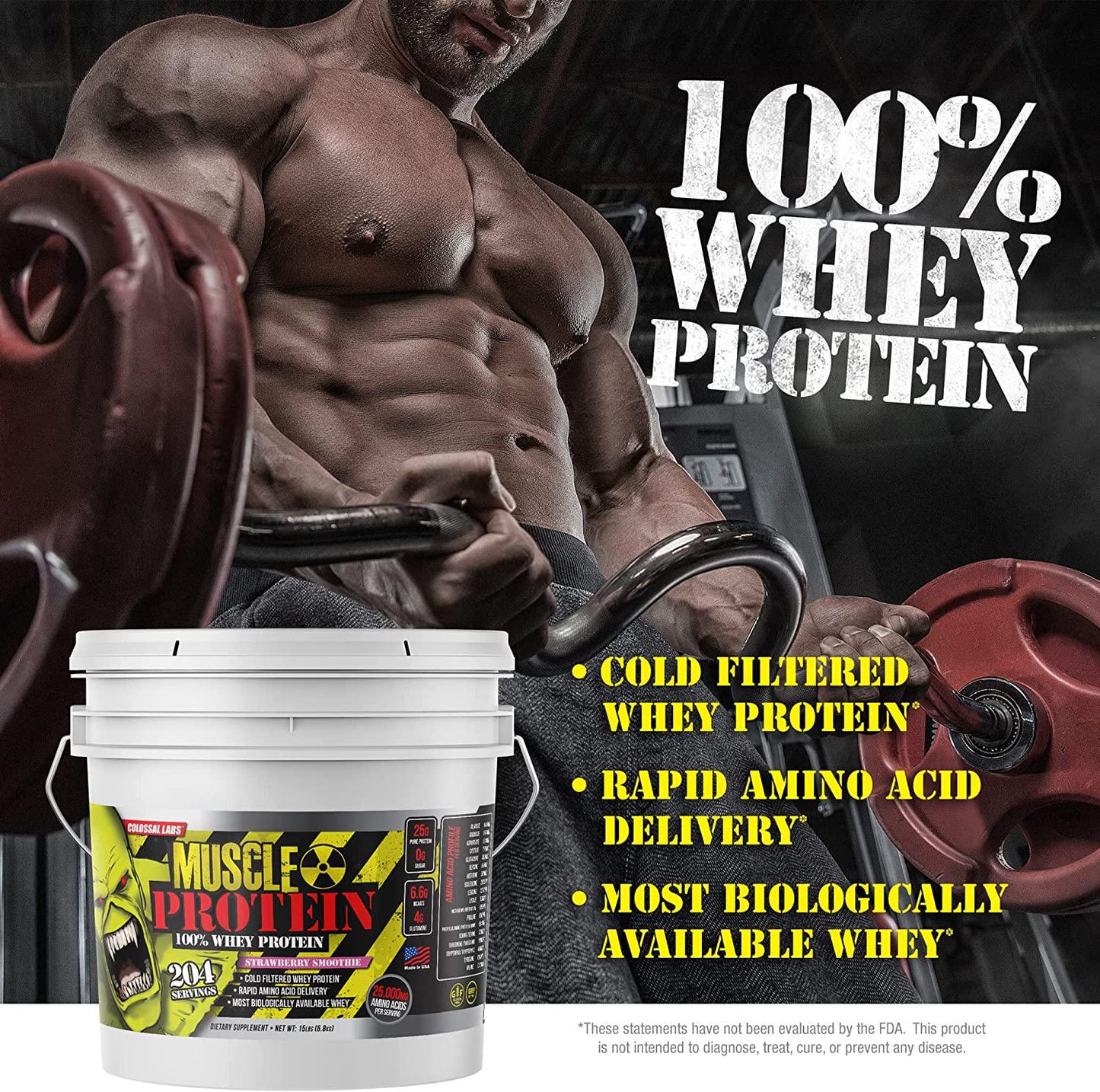 GL Colossal Labs Monster Muscle Protein (12 Pound (Pack of 1), Strawberry)