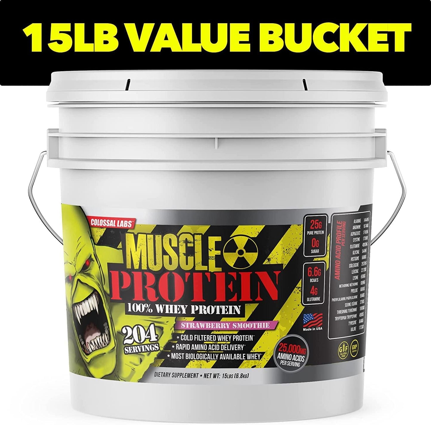 GL Colossal Labs Monster Muscle Protein (12 Pound (Pack of 1), Strawberry)