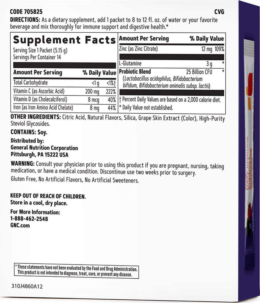 GNC Daily Immune Support Powder Mix Packets - Mixed Berry