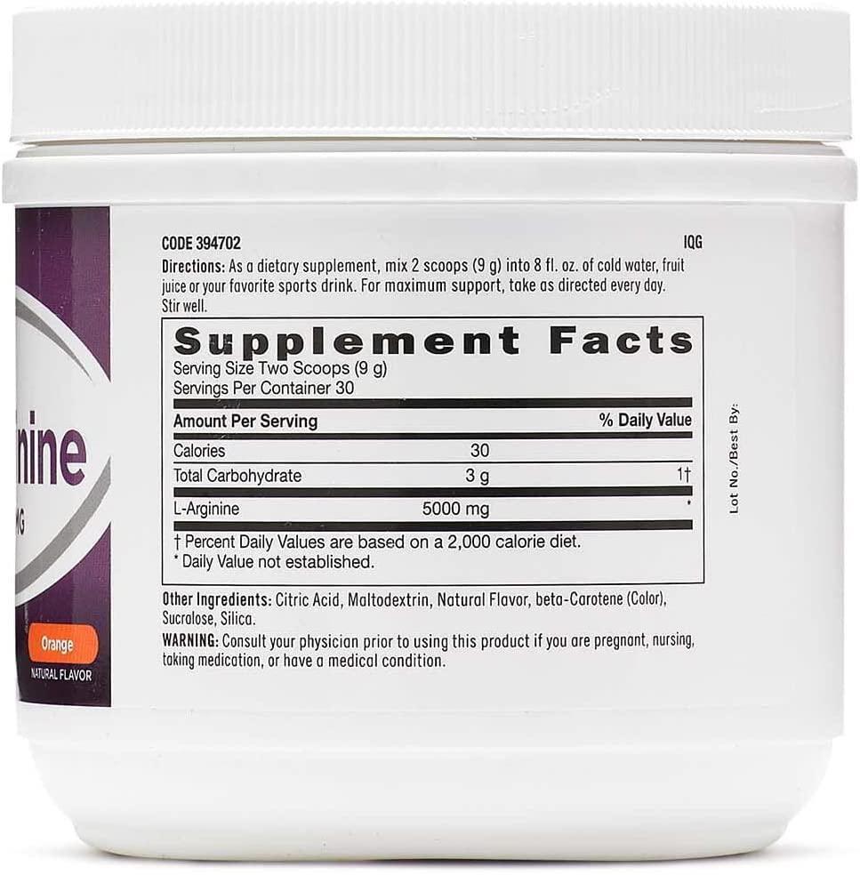 GNC L-Arginine Powder 5000mg 9.5oz(270g)