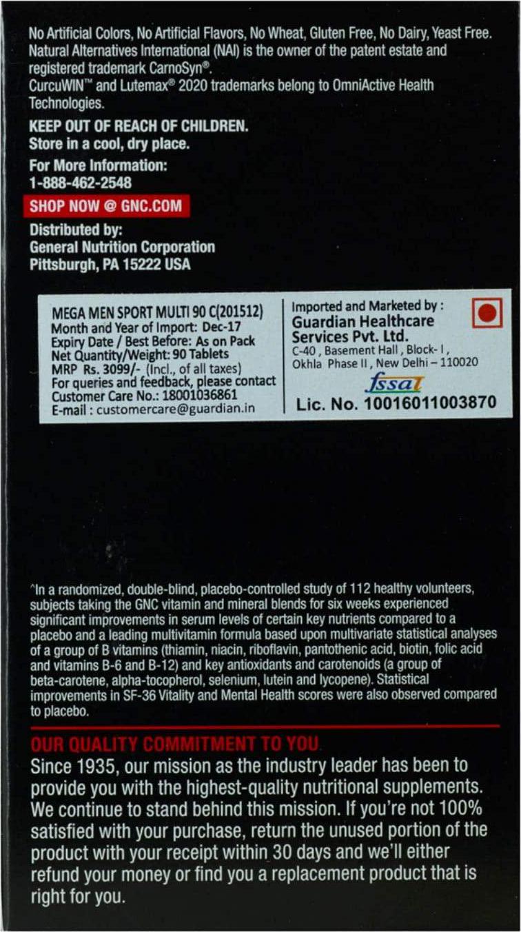 GNC Mega Men Sport Multivitamin for Men, 90 Count, for Performance, Muscle Function, and General Health