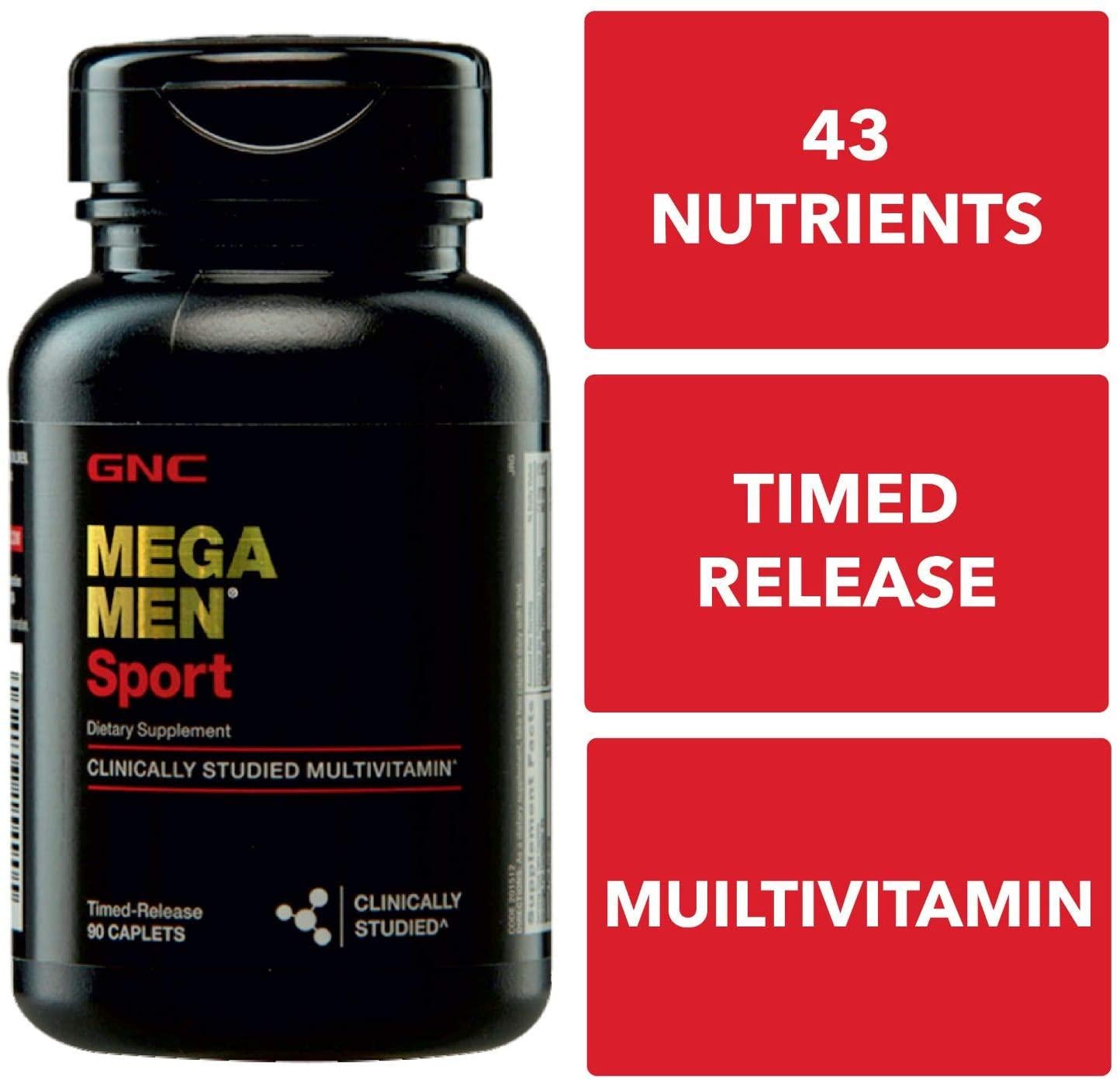 GNC Mega Men Sport Multivitamin for Men, 90 Count, for Performance, Muscle Function, and General Health