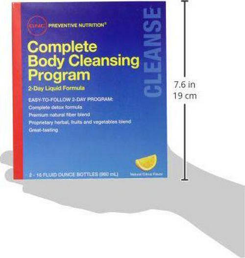 GNC Preventive Nutrition Complete Body Cleansing Program - Natural Citrus Flavor, 2 16oz Bottles, 2-Day Detox of Natural Fiber Blend