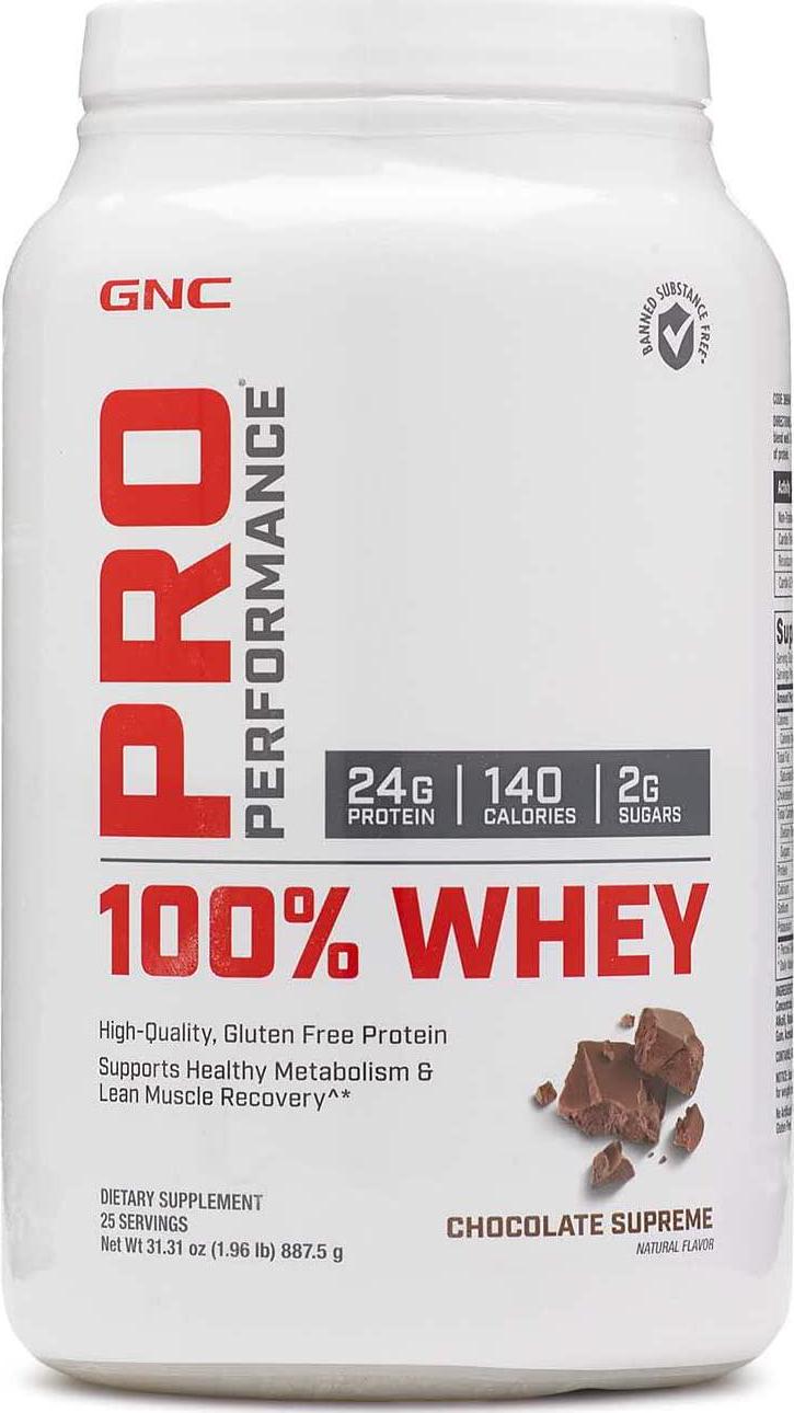 GNC Pro Performance 100% Whey Protein Powder - Chocolate Supreme, 25 Servings, Supports Healthy Metabolism and Lean Muscle Recovery
