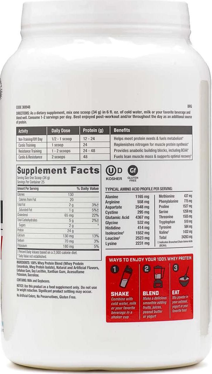 GNC Pro Performance 100% Whey Protein Powder - Vanilla Cream, 25 Servings, Supports Healthy Metabolism and Lean Muscle Recovery