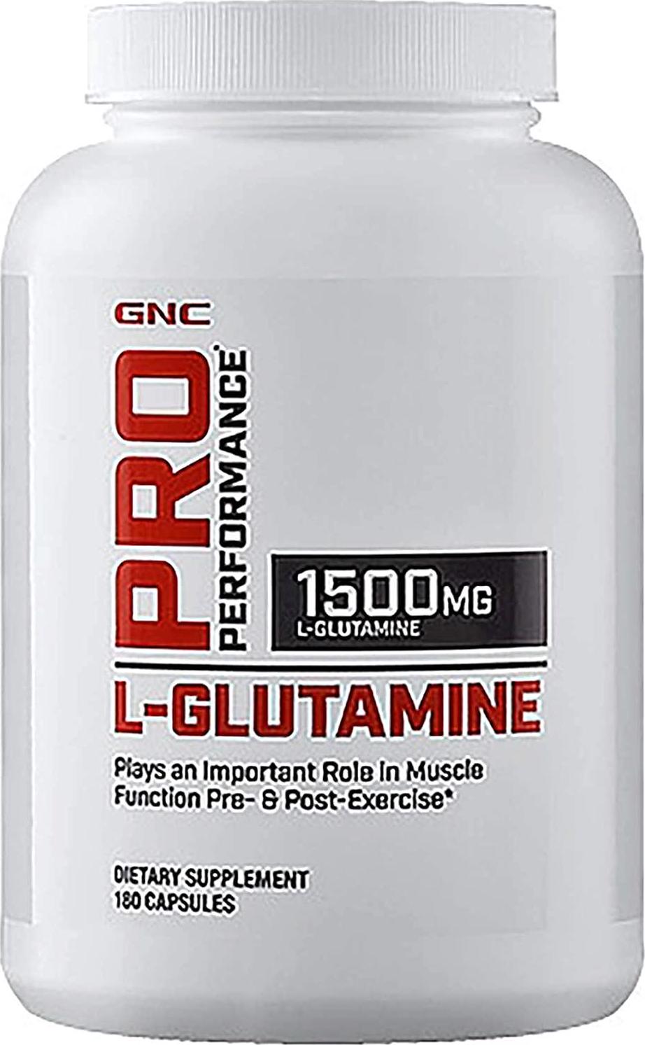 GNC Pro Performance L-Glutamine, 180 Capsules, Supports Muscle Recovery