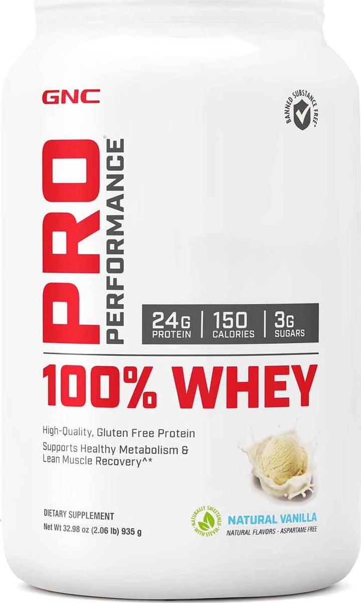 GNC Pro Performance 100% Whey Protein Powder - Vanilla Cream, 25 Servings, Supports Healthy Metabolism and Lean Muscle Recovery