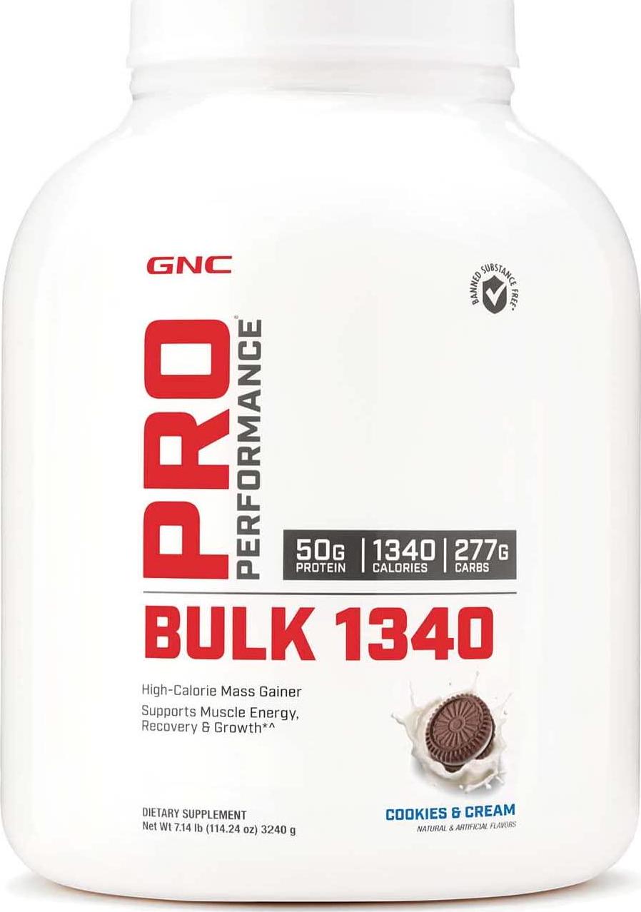 GNC Pro Performance Bulk 1340 - Cookies and Cream, 9 Servings, Supports Muscle Energy, Recovery and Growth