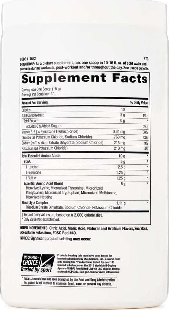 GNC Pro Performance Essential Amino Complete, Strawberry Kiwi, 15.87 oz, Supports Muscle Recovery