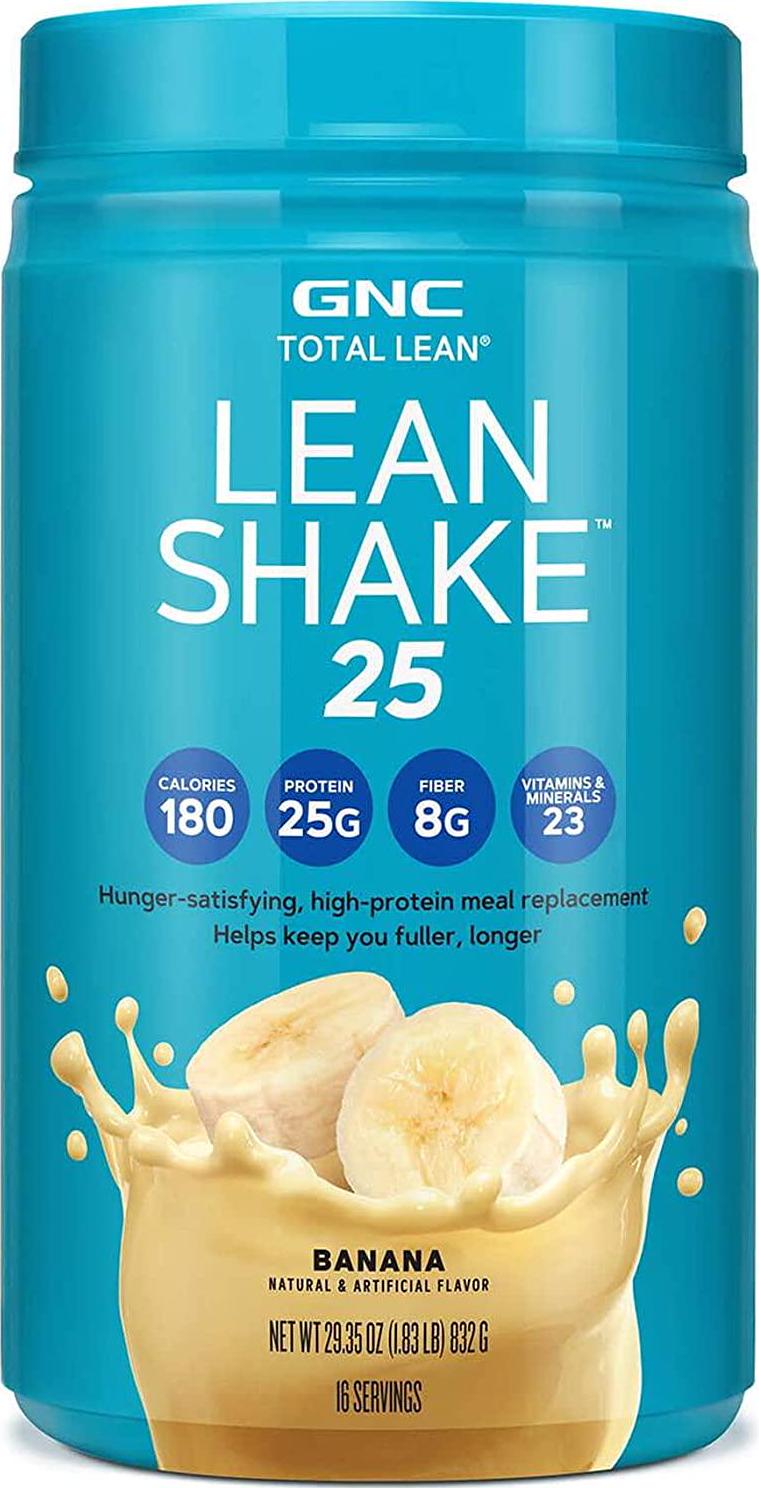 GNC Total Lean | Lean Shake 25 Protein Powder | High-Protein Meal Replacement Shake | Banana | 16 Servings