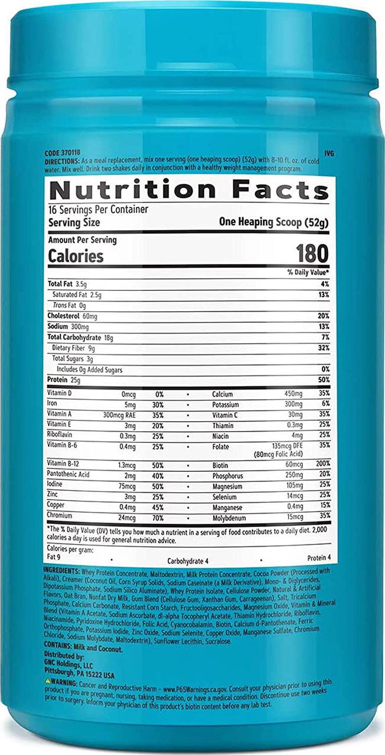 GNC Total Lean | Lean Shake 25 Protein Powder | High-Protein Meal Replacement Shake | Chocolate Peanut Butter | 16 Servings