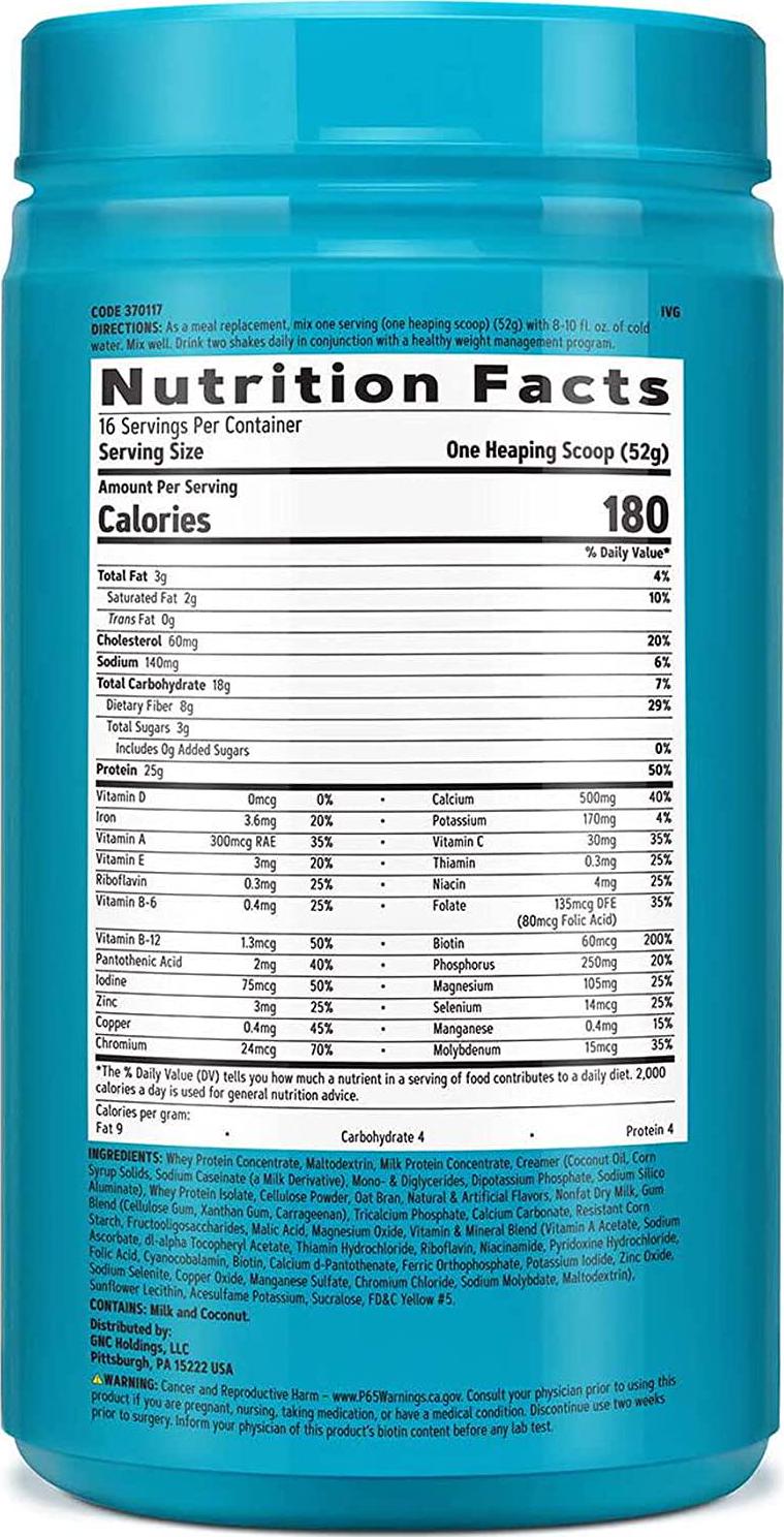 GNC Total Lean | Lean Shake 25 Protein Powder | High-Protein Meal Replacement Shake | Banana | 16 Servings