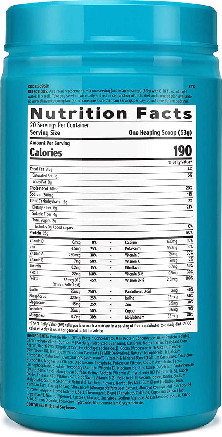 GNC Total Lean | Lean Shake + Slimvance | Weight Loss Protein Powder with 200mg of Caffeine | Mocha Espresso | 20 Servings