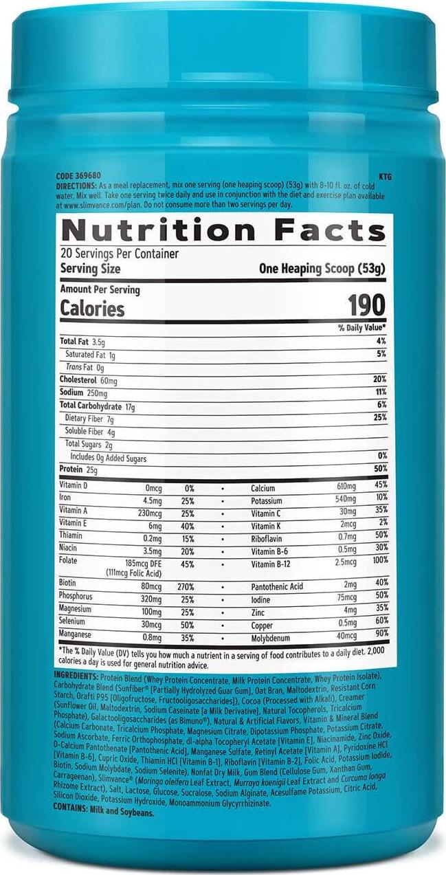 GNC Total Lean Shake + Slimvance | Caffeine Free Protein Powder, Helps Reduce Body Weight | Chocolate Peanut Butter | 20 Servings