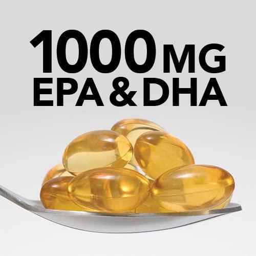 GNC Triple Strength Omega 3 Fish Oil 1000mg, 60 Count, Supports Joint, Skin, Eye, and Heart Health