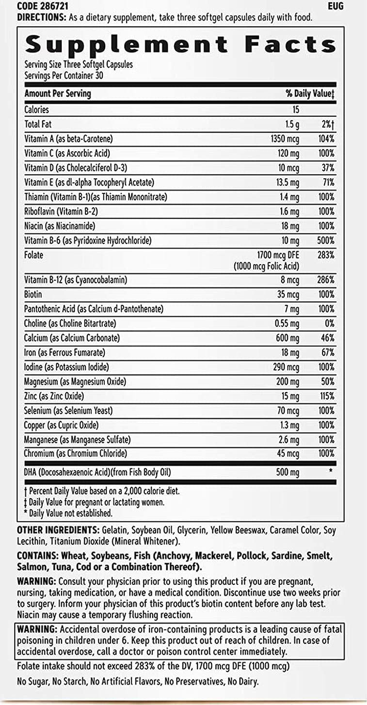 GNC Women's Multivitamin Prenatal Formula with DHA and Iron