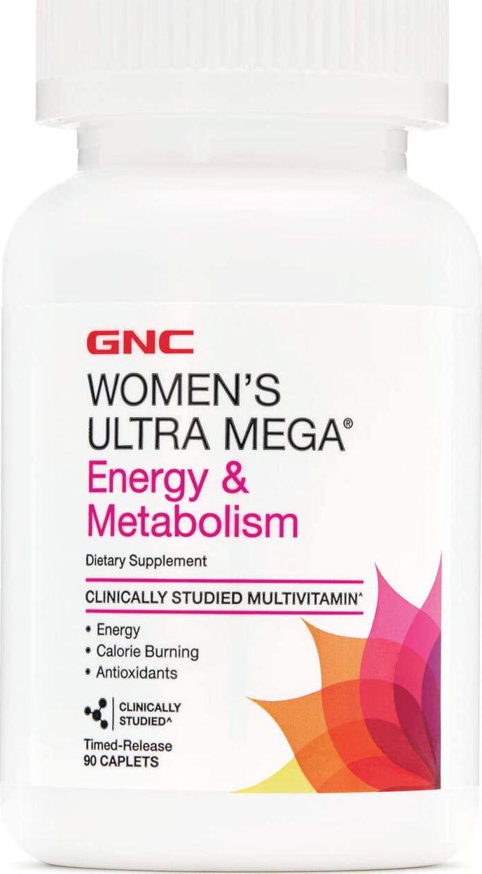 GNC Womens Ultra Mega Energy and Metabolism Multivitamin for Women, 90 Count, for Increased Energy, Metablism, and Calorie Burning