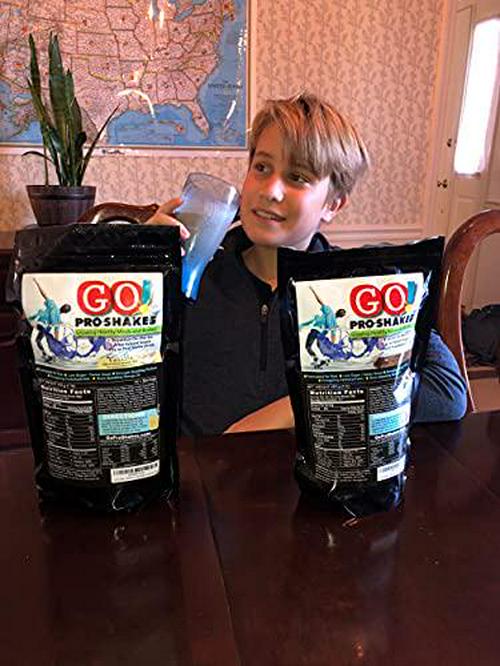 GO! Pro Shakes | Great Tasting Protein Powder Smoothie Drink for Kids Teens Growth Strength | Healthy Snack | Digestive Enzymes | No Added Sugar | Rich Chocolate Flavor | Nutrition Sports by Skinny Jane (Chocolate)