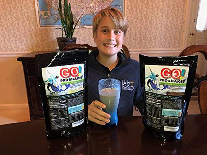 GO! Pro Shakes | Great Tasting Protein Powder Smoothie Drink for Kids Teens Growth Strength | Healthy Snack | Digestive Enzymes | No Added Sugar | Rich Chocolate Flavor | Nutrition Sports by Skinny Jane (Chocolate)