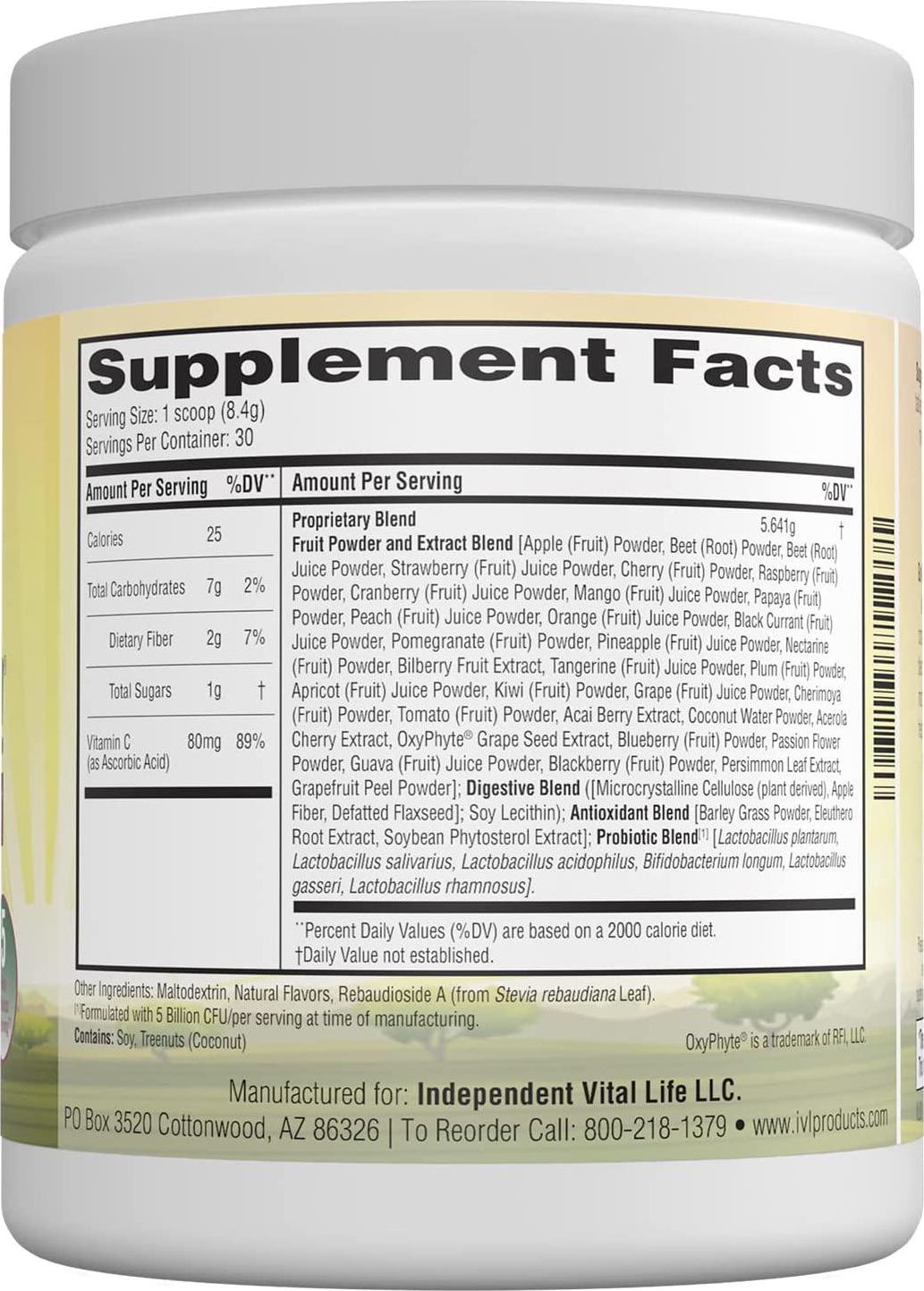 GO Ruby GO! - Nutritional Red Superfood Powder Juice, Loaded with 42 Plant-Based Antioxidants and Fruit Extracts, Effective Probiotics, Fortifying and Healthy Superior Energy, Better Immunity and Digestion