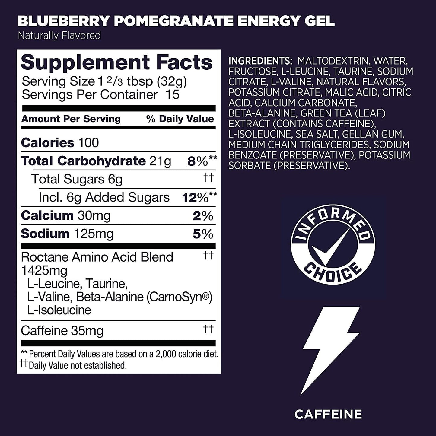 GU Energy Roctane Ultra Endurance Energy Gel, 15-Serving Pouch, Blueberry Pomegranate