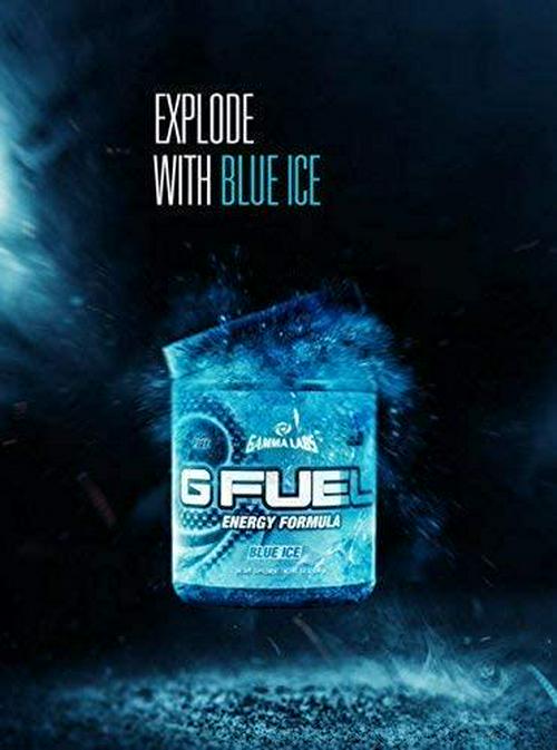 G Fuel Blue Ice Elite Energy Powder, 9.8 oz (40 Servings)