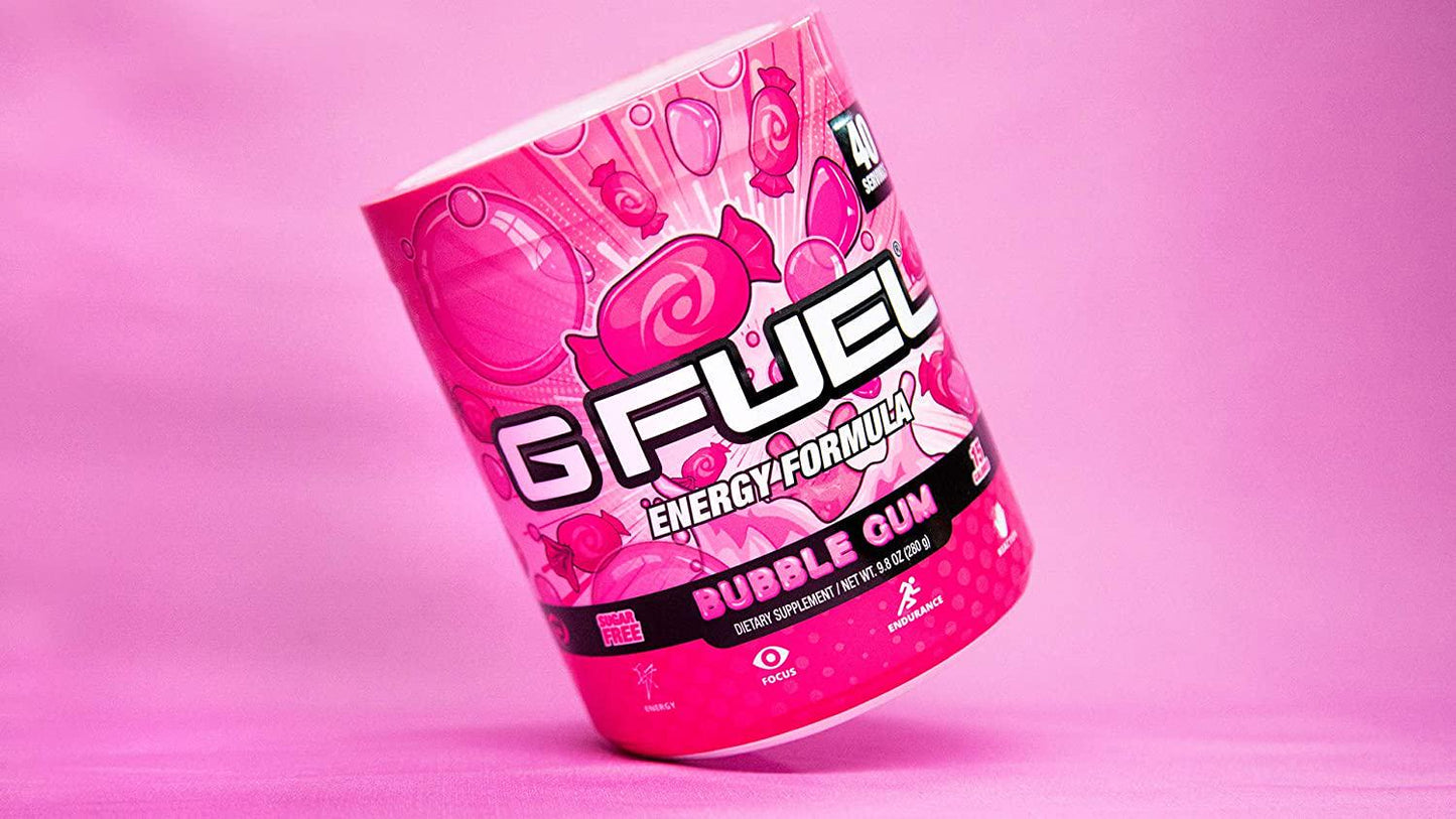 G Fuel Bubble Gum Flavor (40 Servings) Elite Energy and Endurance Powder 9.8 oz.