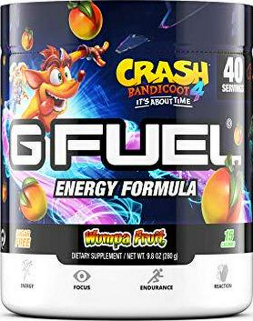 G Fuel Crash Bandicoot Wumpa Fruit Elite Energy Powder Inspired by Crash Bandicoot, 9.8 oz (40 Servings)