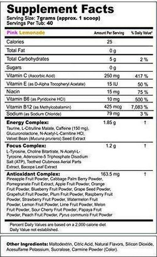 G Fuel Pink Lemonade Elite Energy Powder, 9.8 oz (40 Servings)