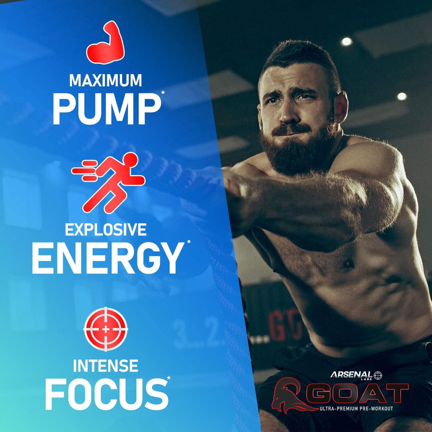 G.O.A.T. Ultra-Premium Pre-Workout for Increased Pump, Energy and Endurance | Award Winning Taste | Rocket Pop| 30 Servings