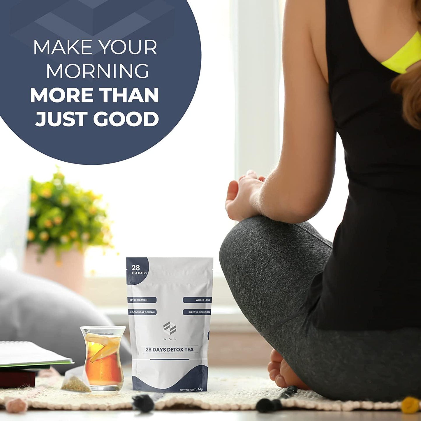 G. S. I. Detox Tea - Detox Tea for Weight Control - Detox Cleanse Herbal Tea Bags for Eliminating Toxins and Accelerate Digestion - 28-Days Liver and Body Cleanse 28-Days Improves Alertness and Mood