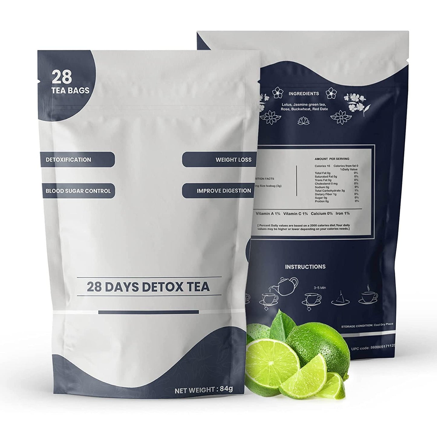 G. S. I. Detox Tea - Detox Tea for Weight Control - Detox Cleanse Herbal Tea Bags for Eliminating Toxins and Accelerate Digestion - 28-Days Liver and Body Cleanse 28-Days Improves Alertness and Mood
